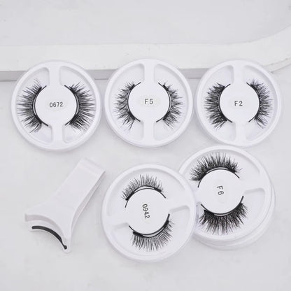 Magnetic False Eyelashes Kit - 5 Pairs of Reusable Mink Lashes with Tweezers for Stunning Eye Makeup