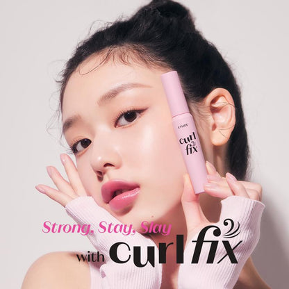 ETUDE Curl Fix Mascara & Curler Set #01 BLACK I Volumizing, Lengthening, Waterproof Lash Mascara for Dramatic Curl, Smudge-Resistant, Lightweight, Vegan Formula, 0.25 Fl Oz