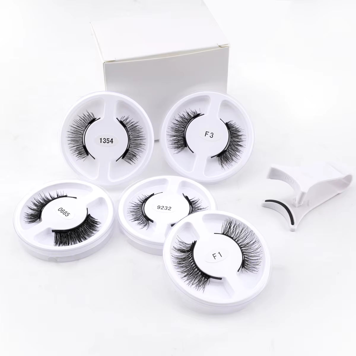 Magnetic False Eyelashes Kit - 5 Pairs of Reusable Mink Lashes with Tweezers for Stunning Eye Makeup