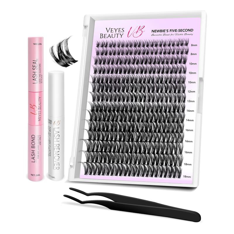 Veyesbeauty Vb-Ribbon Cluster Lashes Individual Lash Extensions Layered Wispy Faux Mink Lash Newbie'S Five-Second DIY Mixed Length for Self Application Makeup at Home Cosmetic Eyelashes Extensions