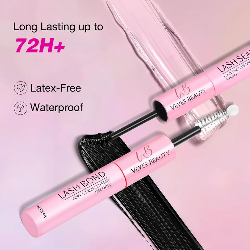 Veyesbeauty Vb-Ribbon Cluster Lashes Individual Lash Extensions Layered Wispy Faux Mink Lash Newbie'S Five-Second DIY Mixed Length for Self Application Makeup at Home Cosmetic Eyelashes Extensions