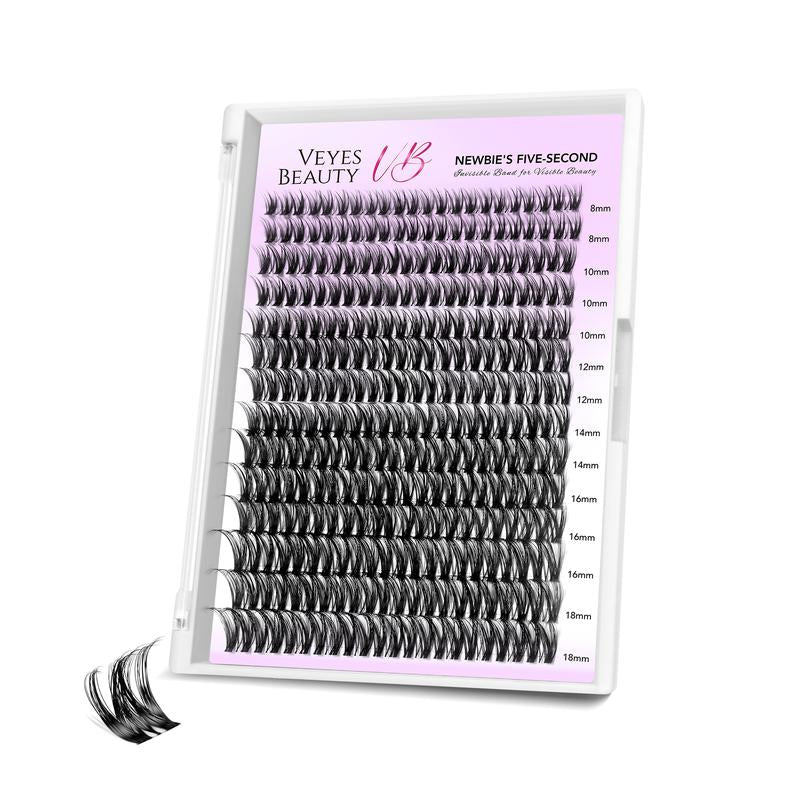 Veyesbeauty Vb-Ribbon Cluster Lashes Individual Lash Extensions Layered Wispy Faux Mink Lash Newbie'S Five-Second DIY Mixed Length for Self Application Makeup at Home Cosmetic Eyelashes Extensions